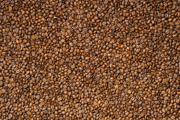 Background from fresh roasted aromatic coffee beans.