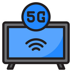 tv color line style icon