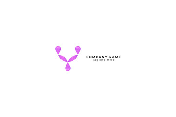 Letter Y pink color creative and simple dot fashion design Modern business logo