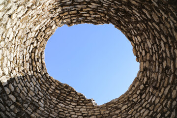 old gray Stone roof of a Nahal Amud israel. High quality photo
