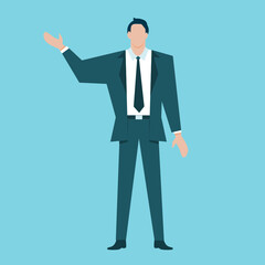 Business man talking character.