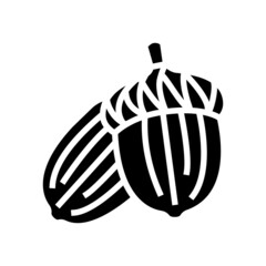 acorn nut glyph icon vector. acorn nut sign. isolated contour symbol black illustration