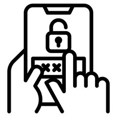 protection outline style icon