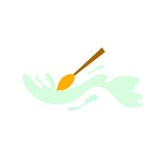 Brush with paint logo