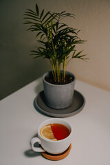 cup of tea with lemon