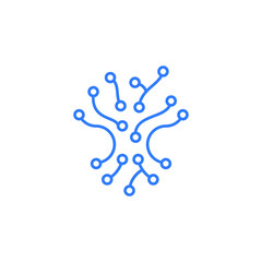 Line Tree Branch Network Connected line circle, crypto capital investment finance logo vector design