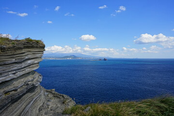 beautiful seascape with charming clouds