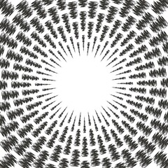 集中線　フレーム枠　白黒　かすれ　手描き