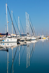 Fototapeta premium sailboats in a French Riviera Marina