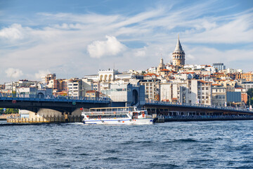 Fototapeta premium Istanbul skyline. Amazing view of the Galata Tower.