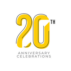 20 Th Anniversary Celebration Vector Template Design Illustration