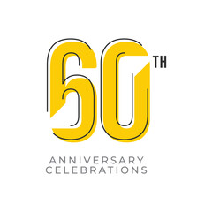 60 Th Anniversary Celebration Vector Template Design Illustration