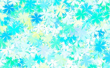 Light Blue, Green vector doodle background with trees, branches.