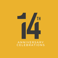 14 Th Anniversary Celebration Vector Template Design Illustration