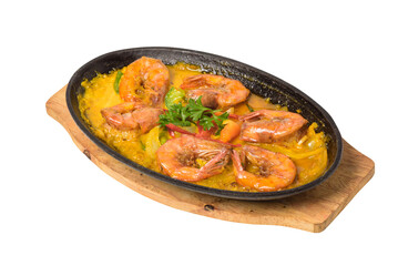 curry shrimp isolated on white background.