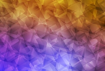 Light Pink, Yellow vector shining triangular background.