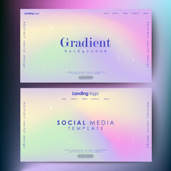 Shades of holographic. Futuristic holographic poster with gradient mesh.