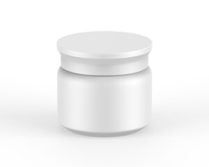 Blank cosmetic cream and gel jar for branding and mockup, 3d render illustration