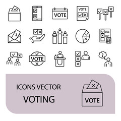 voting  icons set . voting  pack symbol vector elements for infographic web