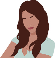 The image of a girl with dark hair.
