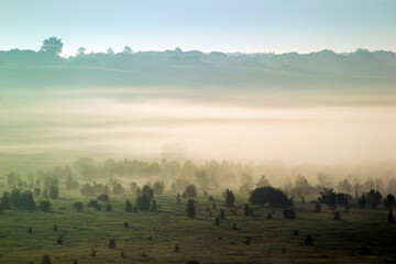 Fototapeta na wymiar Foggy Morning landscape