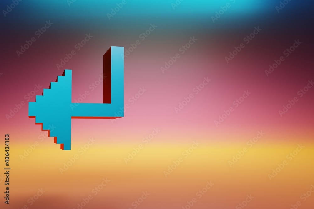 Fototapete pixel icon arrow enter . beautiful blue arrow enter icons symbol on multicolor bright background. 3d