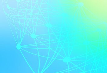 Light Blue, Green vector template with artificial intelligence structure.