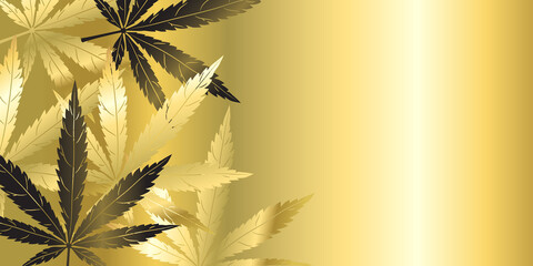 golden hemp on gradient background