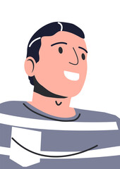 Happy Man in Casual Clothes Isolated.