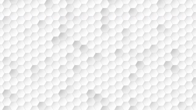 Gradient white small geometric hexagons pattern, motion abstract business and corporate style background