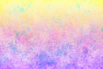 白地に黄緑色と紫の淡いトーンのグランジ