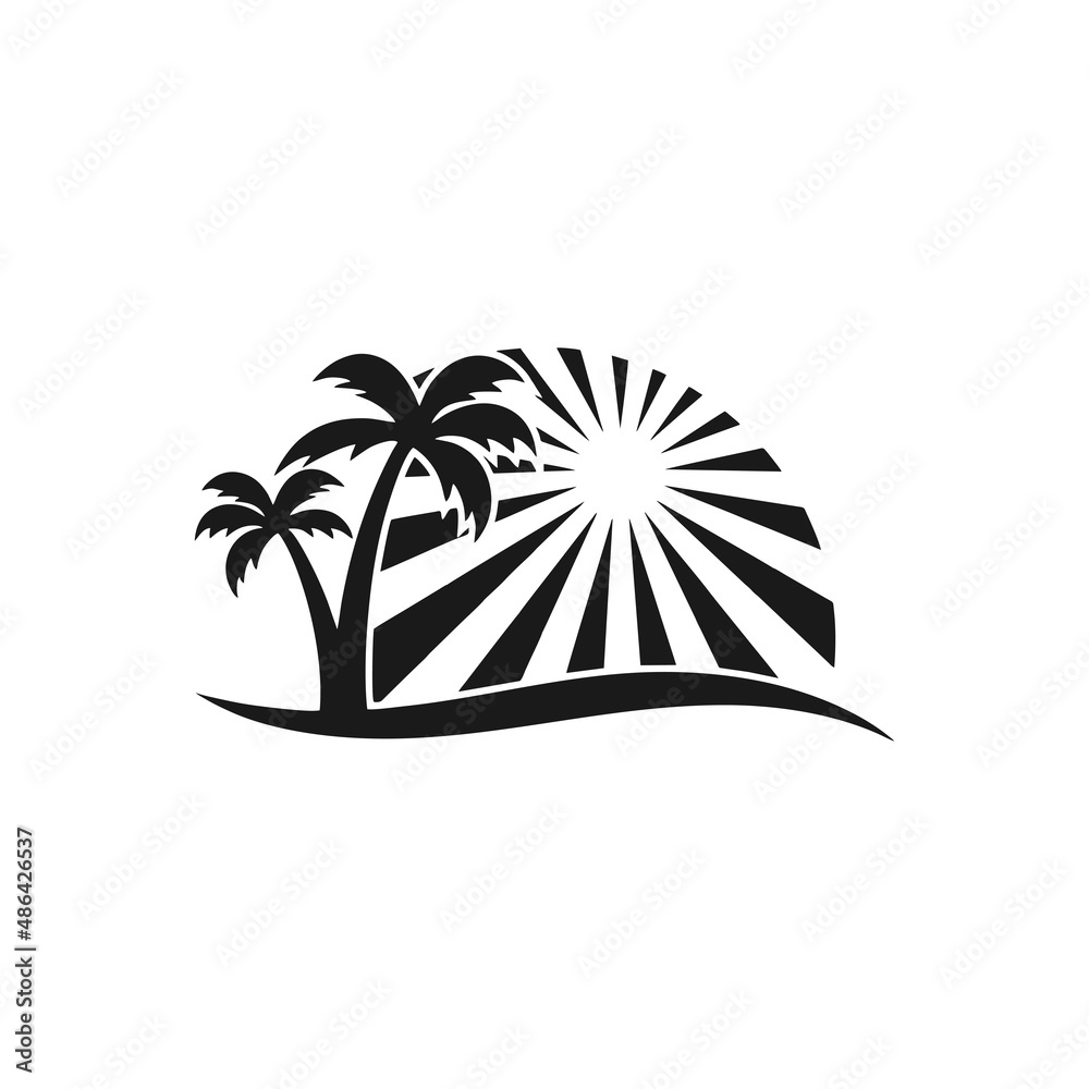 Wall mural palm tree logo design