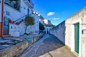 Fototapeta na wymiar A narrow street in Raito, a small village on the Amalfi coast in Italy.