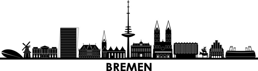 BREMEN Weser Deutschland City Skyline Vector
