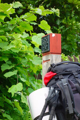 Saint Olavs Way in Norway, sign pilgrim trial In Norway,