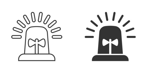 Emergency alarm icon in flat style. Alert lamp vector illustration on isolated background. Police urgency sign business concept.