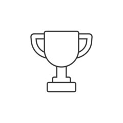 Trophy cup icon in flat style. Goblet prize vector illustration on isolated background. Award sign business concept.