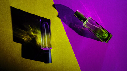 perfume glass sprayers bottle mockup. luxury product branding concept - obrazy, fototapety, plakaty