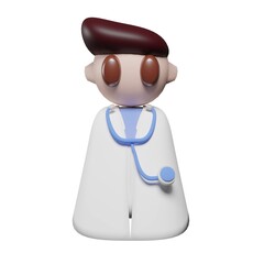 Cute specialist doctor with eyeglasses 3d render