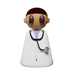 Cute specialist doctor with eyeglasses 3d render