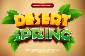 desert spring comic cartoon Bold 3D Editable text Effect Style