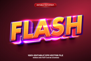 flash glow logo template 3D Editable text Effect Style