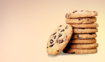 National Cookie Day poster with yummy freshly chocolate chip cookies on the desk