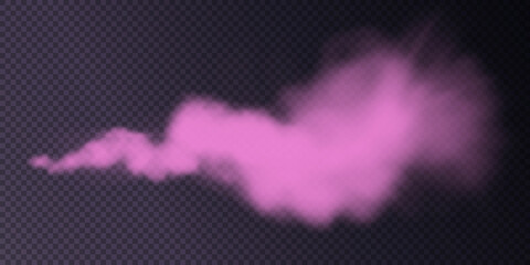 Vector isolated smoke PNG. Pink smoke texture on a transparent black background. Special effect of steam, smoke, fog, clouds.   © Виктория Проскурина