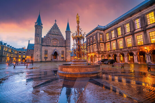 Inner courtyard of the Binnenhof palace in the Hague, Netherlands