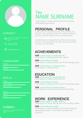 clear and modern professional resume CV template