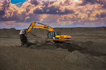 Obraz premium excavator digging