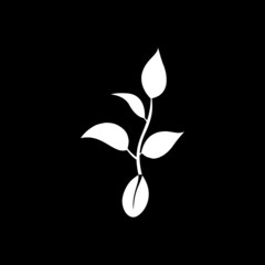 Sprout icon isolated on dark background