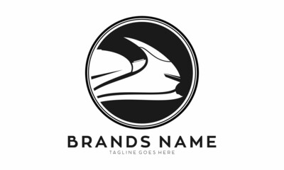 Racing motorcycle simple icon logo