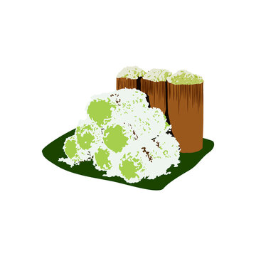 Kue Putu Indonesian Food Design Vector